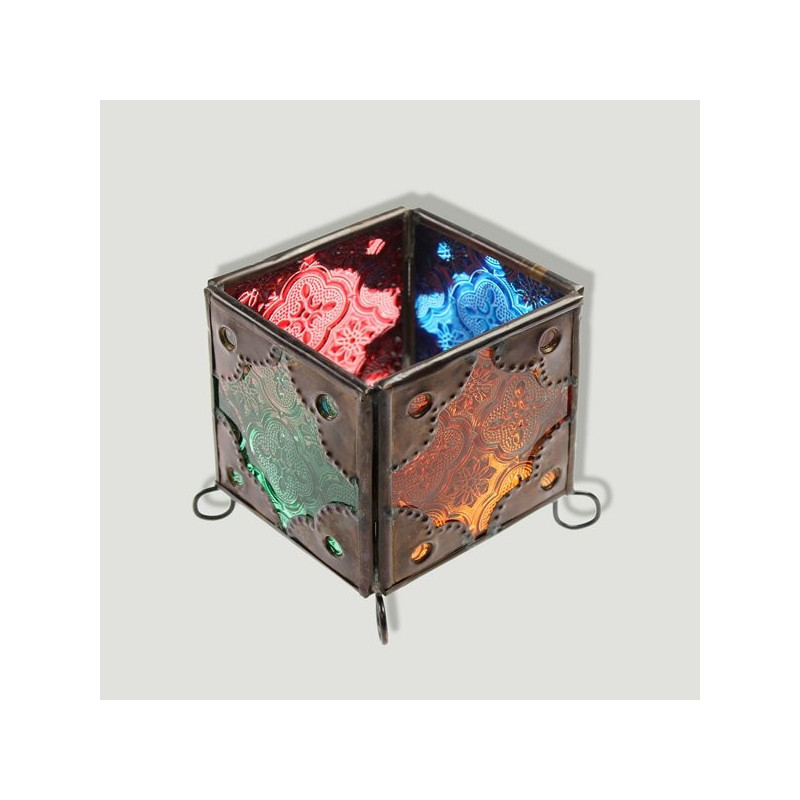 Portavela metal multicolor 10x9cm Portavela metal multicolor 10x9cm