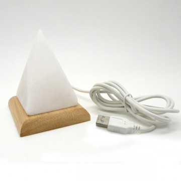 Lampara de sal piramide con LED USB