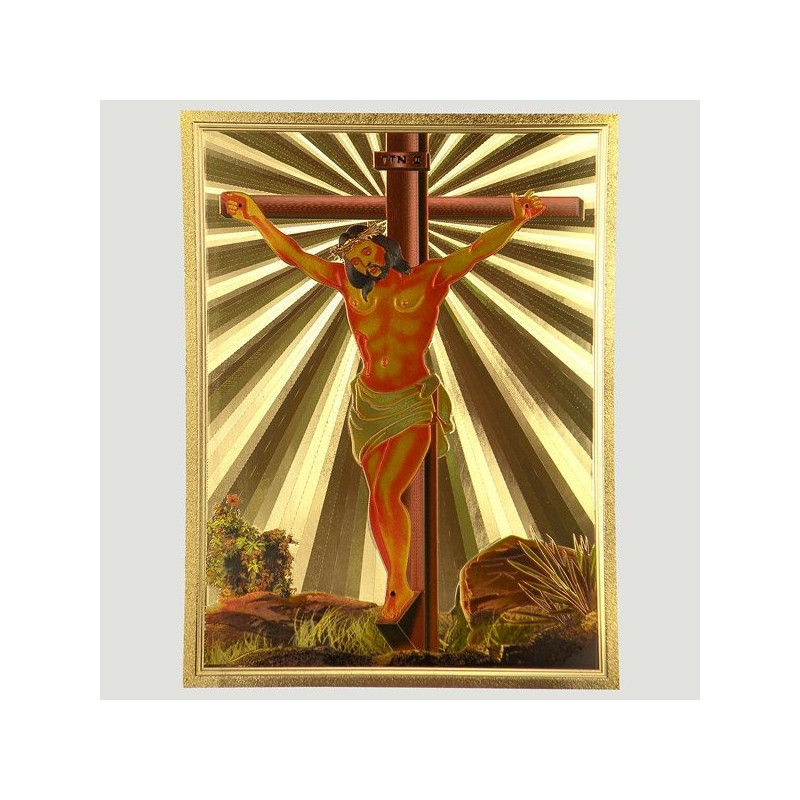 Lamina dorada Crucificado. 30X40cm Lamina dorada Crucificado. 30X40cm