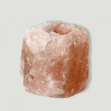 Portavelas sal en bruto natural 10cm aprox.