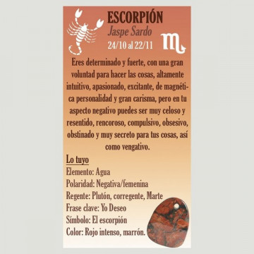 Llavero con mineral. ESCORPION - Jaspe Sardo
