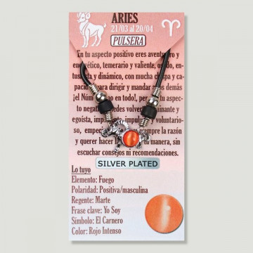 Pulsera Ojo de Gato y Silver Plated. ARIES