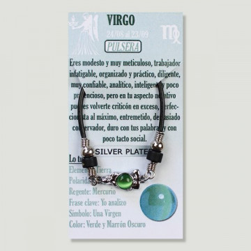 Pulsera Ojo de Gato y Silver Plated. VIRGO