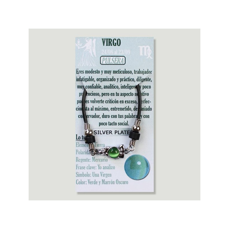 Pulsera Ojo de Gato y Silver Plated. VIRGO Pulsera Ojo de Gato y Silver Plated. VIRGO