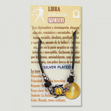 Pulsera Ojo de Gato y Silver Plated. LIBRA