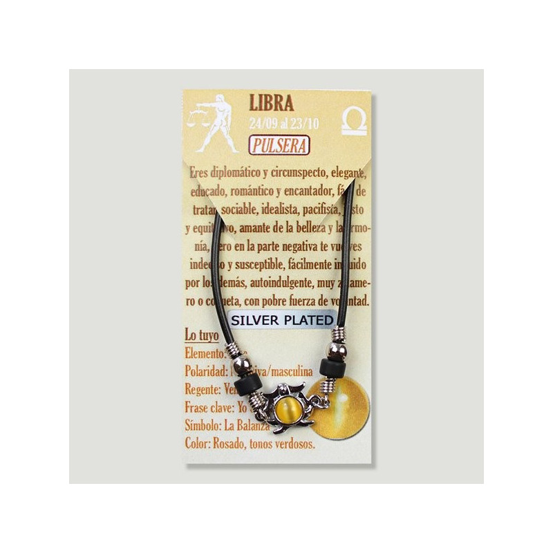 Pulsera Ojo de Gato y Silver Plated. LIBRA Pulsera Ojo de Gato y Silver Plated. LIBRA