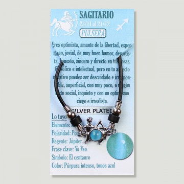 Pulsera Ojo de Gato y Silver Plated. SAGITARIO