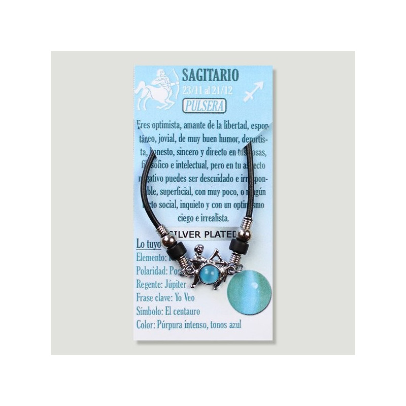Pulsera Ojo de Gato y Silver Plated. SAGITARIO Pulsera Ojo de Gato y Silver Plated. SAGITARIO