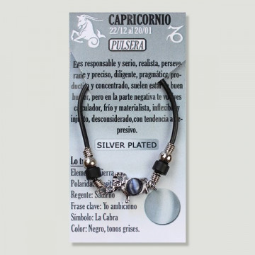 Pulsera Ojo de Gato y Silver Plated. CAPRICORNIO