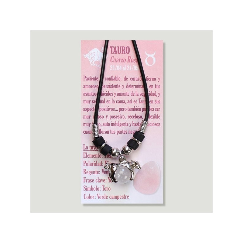Colgante Silver plated. TAURO - Cuarzo rosa Colgante Silver plated. TAURO - Cuarzo rosa
