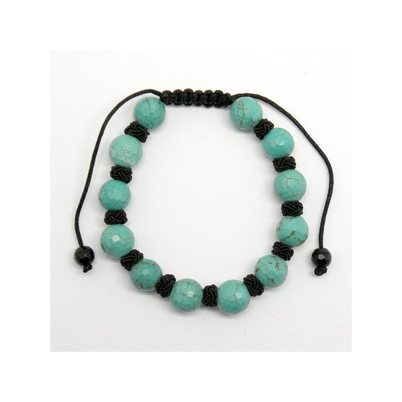 Pulsera macramé Howlita Turquesa. ACUARIO Pulsera macramé Howlita Turquesa. ACUARIO