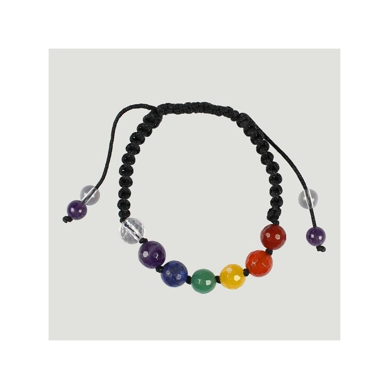 CHAKRA. Pulsera cordón con macramé. Bolas facetada CHAKRA. Pulsera cordón con macramé. Bolas facetada