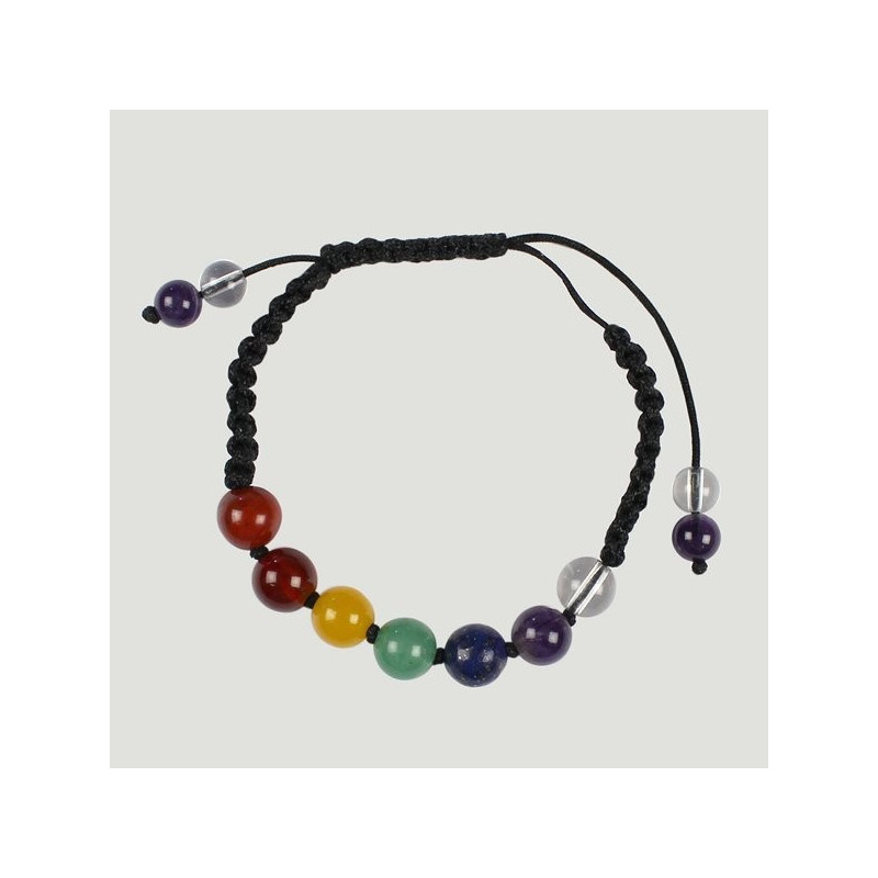 CHAKRA. Pulsera cordón con macramé. Bolas lisas 8m CHAKRA. Pulsera cordón con macramé. Bolas lisas 8m