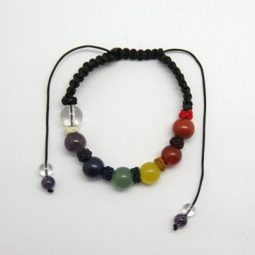 CHAKRA. Pulsera cordón macramé con nudos colores. 