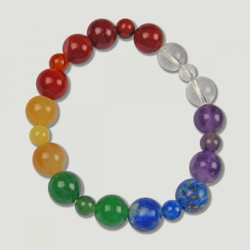 CHAKRA. Pulsera elástica. Bola lisa de 10mm y de 6