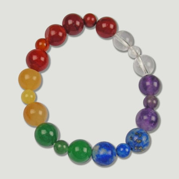 CHAKRA. Pulsera elástica. Bola lisa de 10mm y de 6