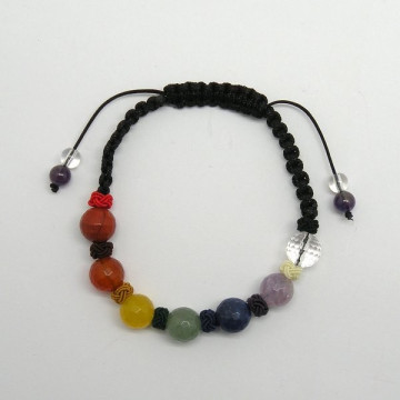 CHAKRA. Pulsera cordón macramé con nudos colores. 