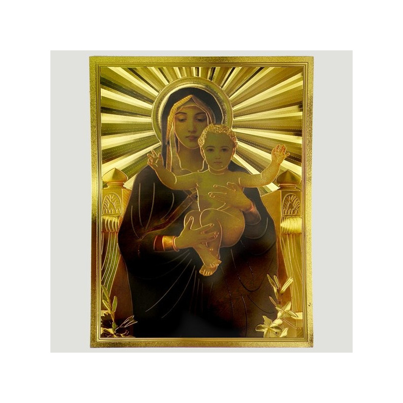 Lamina dorada Maria y El Niño. 30X40cm Lamina dorada Maria y El Niño. 30X40cm