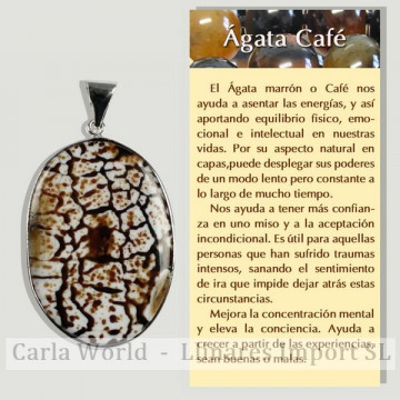 Agata café. Colgante Metal. Formas surtidas