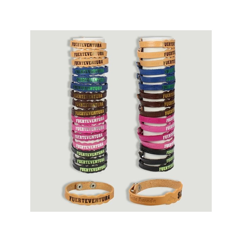 Pulsera piel Fuerteventura. Modelo ondas Pulsera piel Fuerteventura. Modelo ondas
