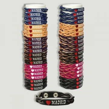 Pulsera piel love MADRID. Modelo. Modelo 2 trenzas