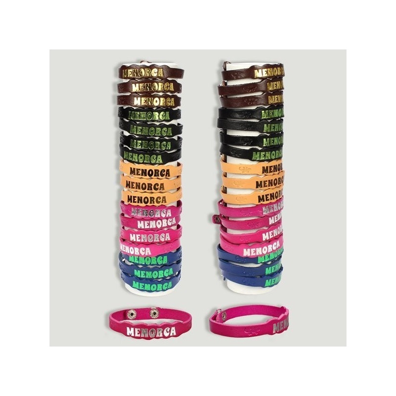 Pulsera piel Menorca. Modelo ondas Pulsera piel Menorca. Modelo ondas