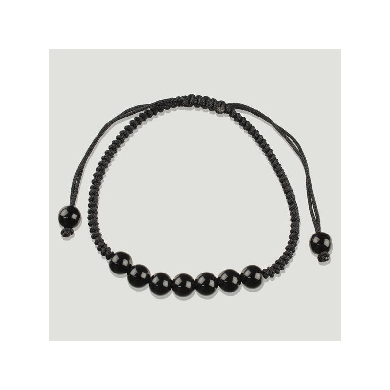 Pulsera hilo 7 bolitas Onix 6mm Pulsera hilo 7 bolitas Onix 6mm