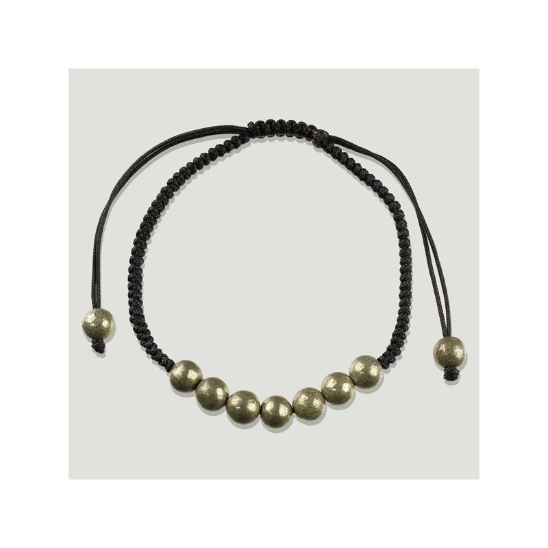 Pulsera hilo 7 bolitas Pirita 6mm Pulsera hilo 7 bolitas Pirita 6mm