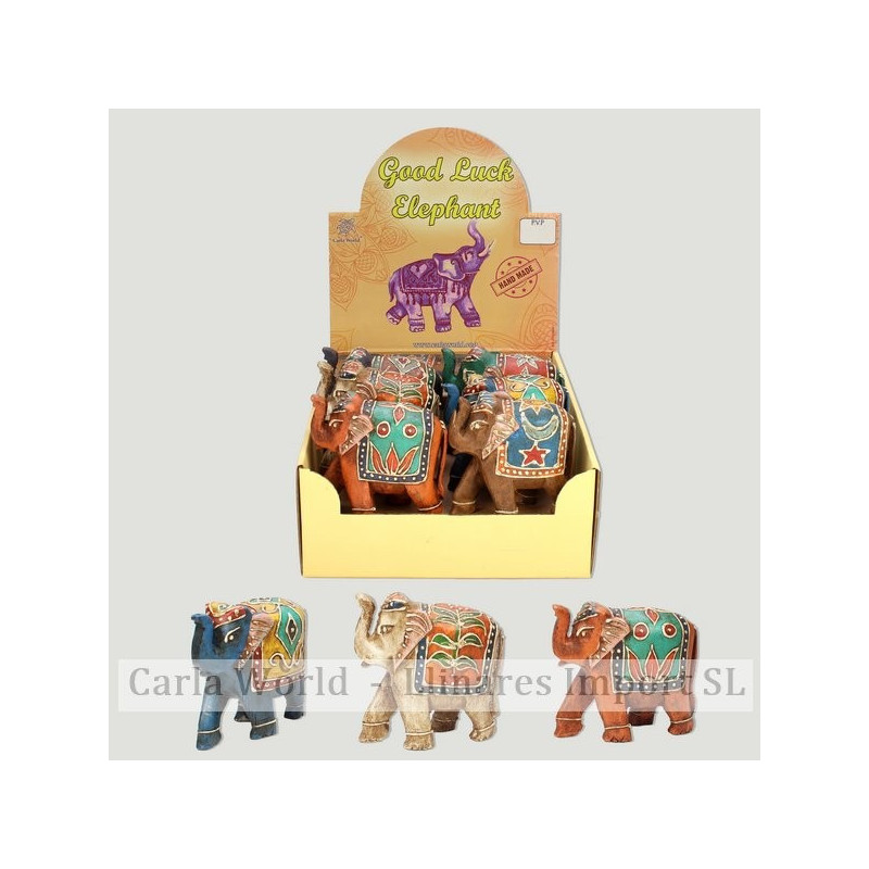 GOOD LUCK ELEPHANT. Elefante madera con heena. 7,5 GOOD LUCK ELEPHANT. Elefante madera con heena. 7,5