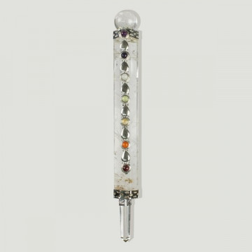 Vara Poder Cristal. Motivo Chakra. 17cm