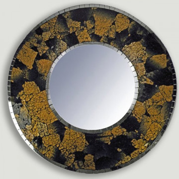 Espejo con cristalitos azul y dorado 60x60cm