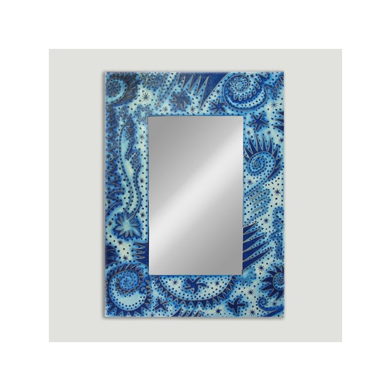 Espejo madera abstracto azul 60x80cm Espejo madera abstracto azul 60x80cm