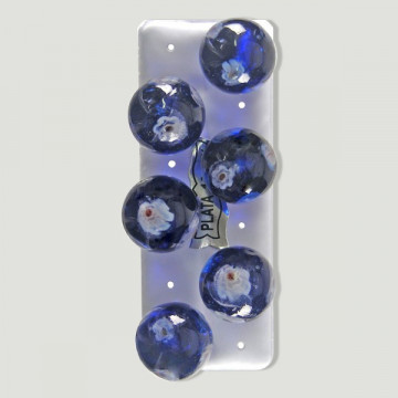 Ptes murano, bola, 12mm, azul blanco