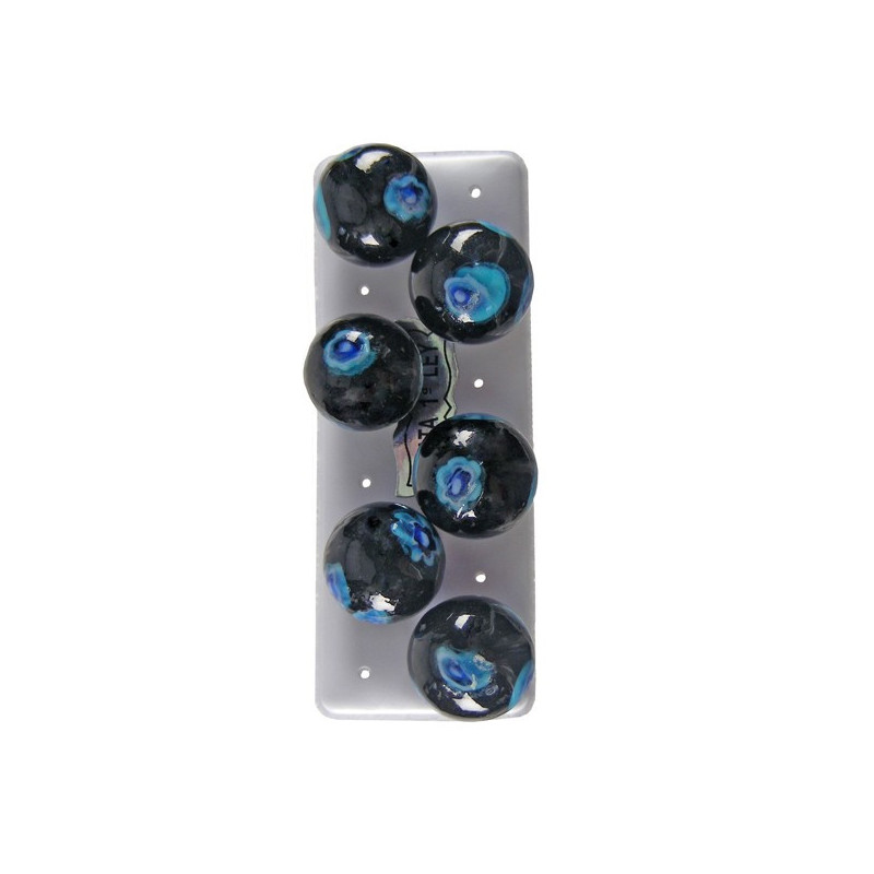 Ptes murano, bola, 14mm, negro turq Ptes murano, bola, 14mm, negro turq