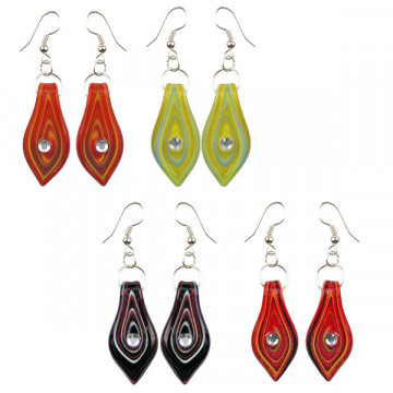 Pendiente gancho hippie de cristal murano con circ