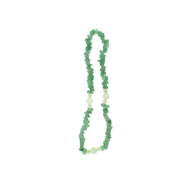 Collar 40cm chip bola facetada, aventurina verde y Collar 40cm chip bola facetada, aventurina verde y