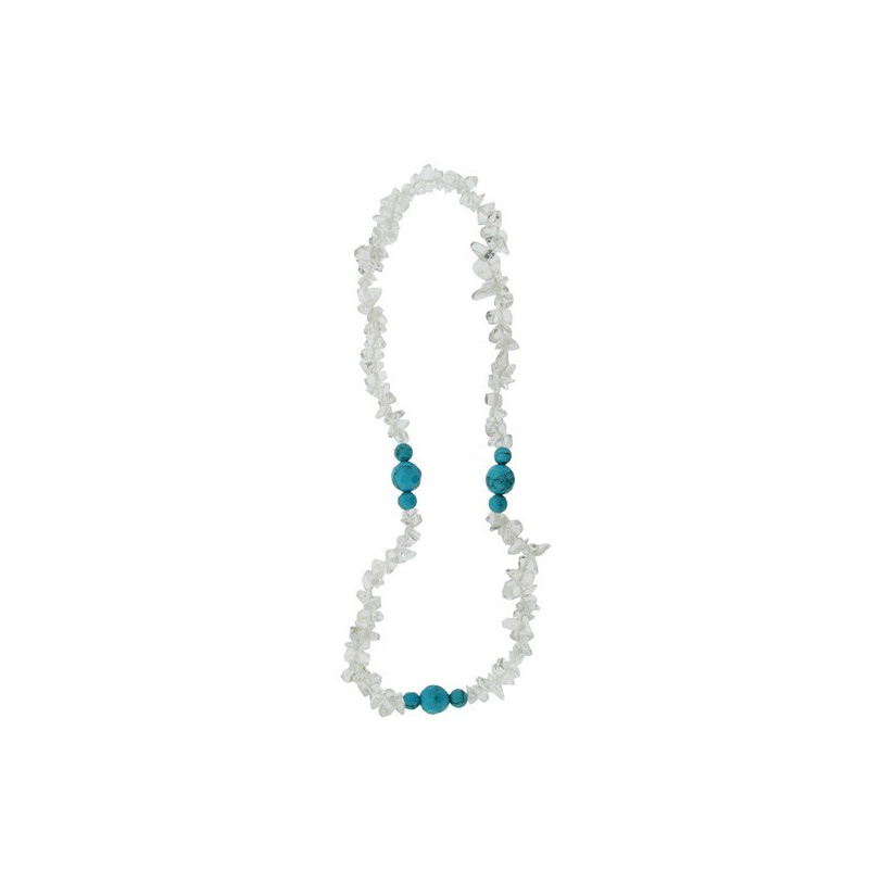 Collar 40cm chip bola facetada, cristal roca y tur Collar 40cm chip bola facetada, cristal roca y tur
