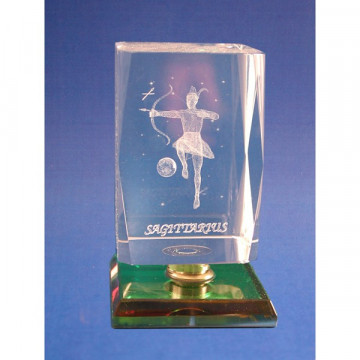 Cubo crist.color, 4x4x6cm Sagitario