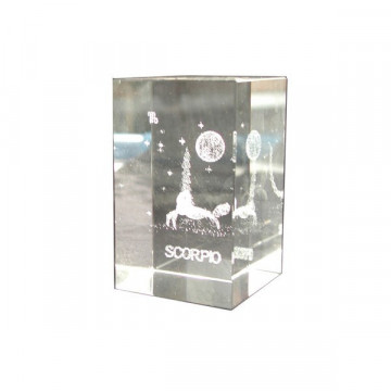 Cubo cristal reconst. 5x8cm Escorpion