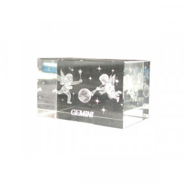 Cubo cristal reconst. 5x8cm Geminis