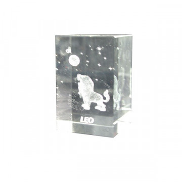 Cubo cristal reconst. 5x8cm Leo