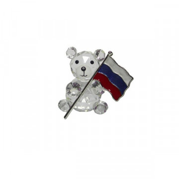 Oso de crist. c/bandera de Rusia