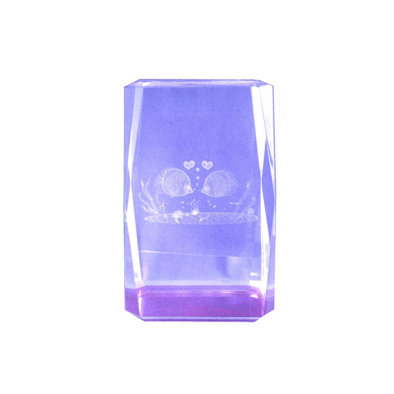 Cubo crist. 5x5x8cm 2 peces enamorados Cubo crist. 5x5x8cm 2 peces enamorados