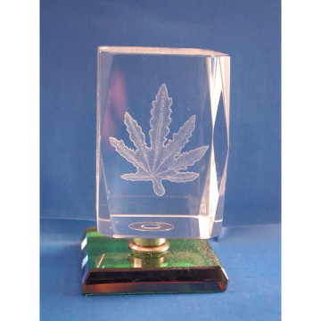 Cubo crist.color 4x4x6cm cannabis