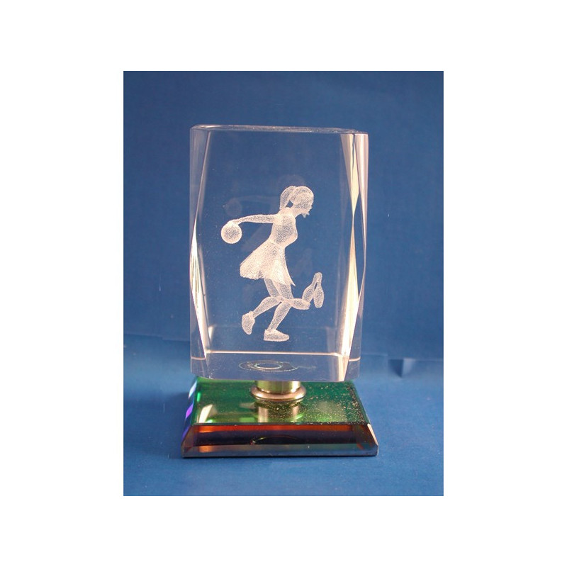 Cubo crist.color 4x4x6cm jugador bolos Cubo crist.color 4x4x6cm jugador bolos