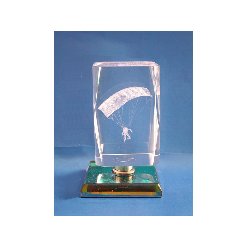 Cubo crist.color 4x4x6cm paracaidista Cubo crist.color 4x4x6cm paracaidista