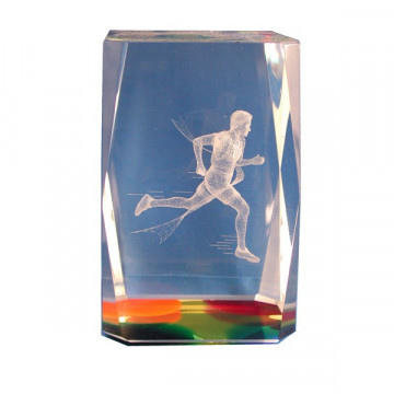 Cubo crist.color 5x5x8cm atletismo