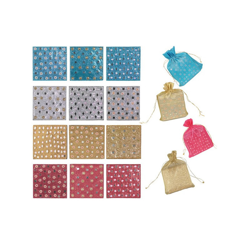 Set 6 posavasos madera cuadrado espejitos 8x8cm Set 6 posavasos madera cuadrado espejitos 8x8cm