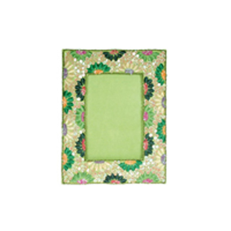 Marco fotos lentejuelas verde 23x18cm Marco fotos lentejuelas verde 23x18cm