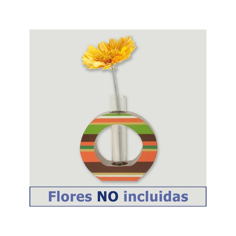 Florero madera redonda. Modelo naranja. 16x15cm Florero madera redonda. Modelo naranja. 16x15cm